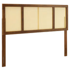 Modway Delmare Cane Woven Rattan King Headboard In Walnut