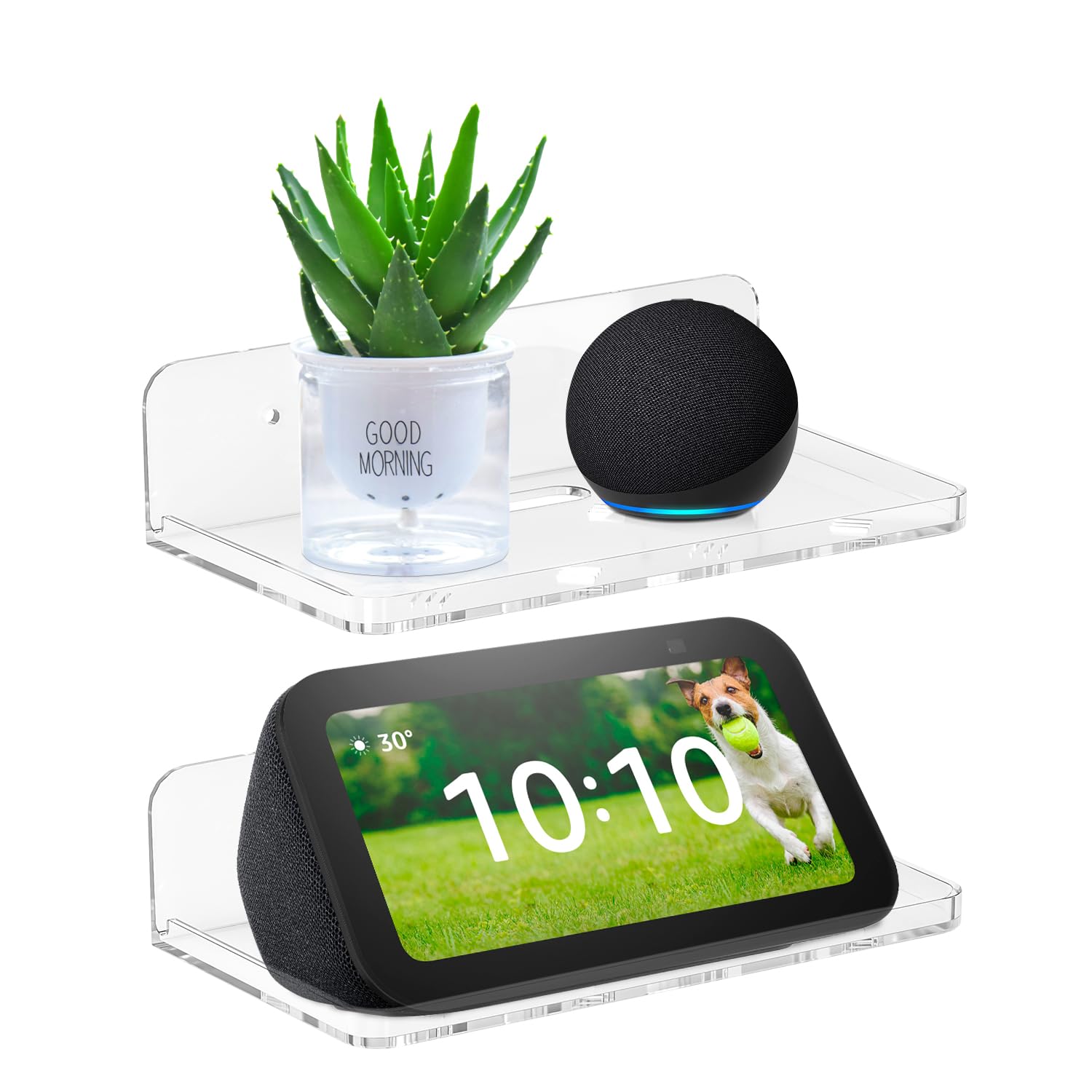 Wall Mount Floating Shelves for 2 Pcs Security Camera Shelf Mini Speaker Other Small Items in Bedroom Bathroom Kitchen Living Ro