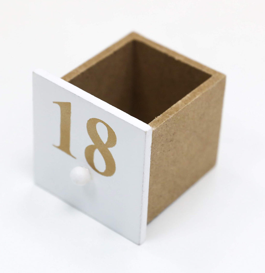Brubaker Reusable Wooden Advent Calendar To Fill - White Snow House With Led Lighting - Diy Christmas Calendar 9.57 X 17.72 X 3.