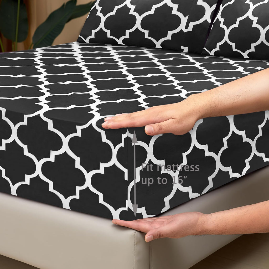 Mejoroom Full Bed Sheet Set - Super Soft Brushed Microfiber 1800 Thread Count Sheets With 16Inches Deep Pocket - Wrinkle Free -