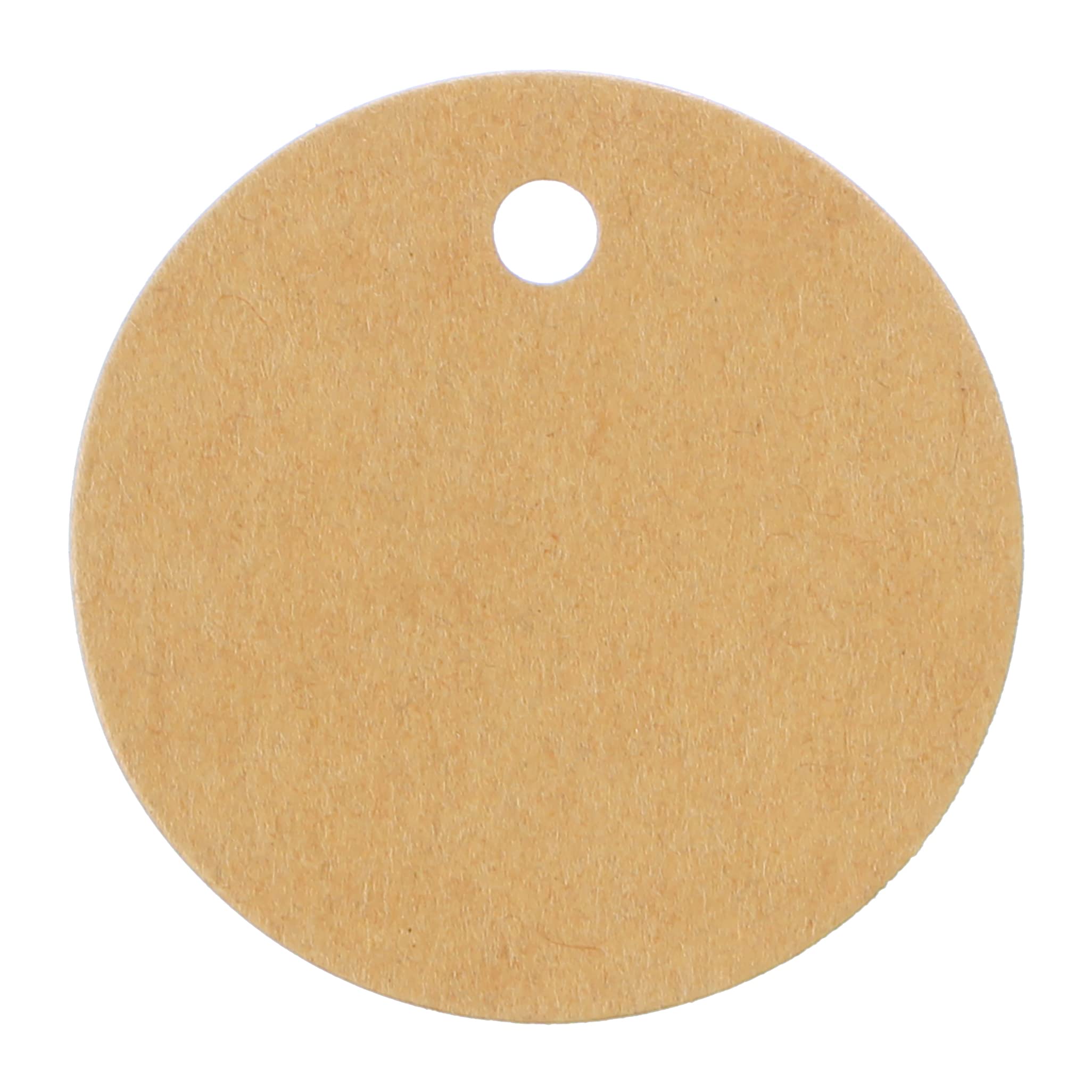 100 Pack - Cleverdelights 1.5' Circle Kraft Gift Hang Tags - Brown Kraft Paper - For Gifts, Crafts, Party Favors, Weddings, Pri