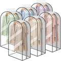 GLEAVI 6 Pack Garment Bags for Hanging Clothes, (3x40 & 3x50) Gusseted Clear Closet Storage Bags, Breathable Nonwoven Back & 
