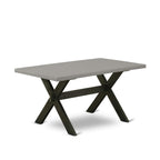 East West Furniture X2-696 3 Piece Modern Dining Table Set Contains a Rectangle Wooden Table with X-Legs and 2 Dining Room Bench, 36x60 Inch, Multi-Color
