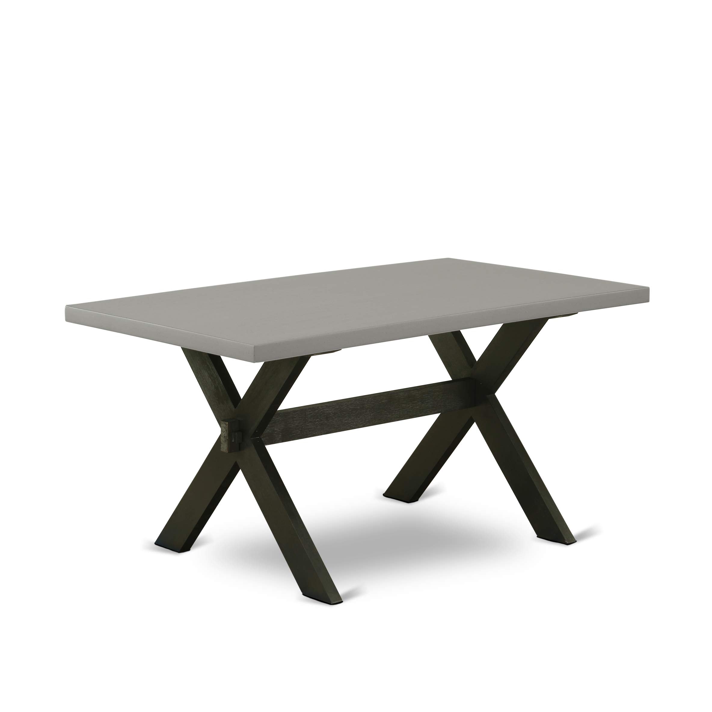 East West Furniture X2-696 3 Piece Modern Dining Table Set Contains a Rectangle Wooden Table with X-Legs and 2 Dining Room Bench, 36x60 Inch, Multi-Color