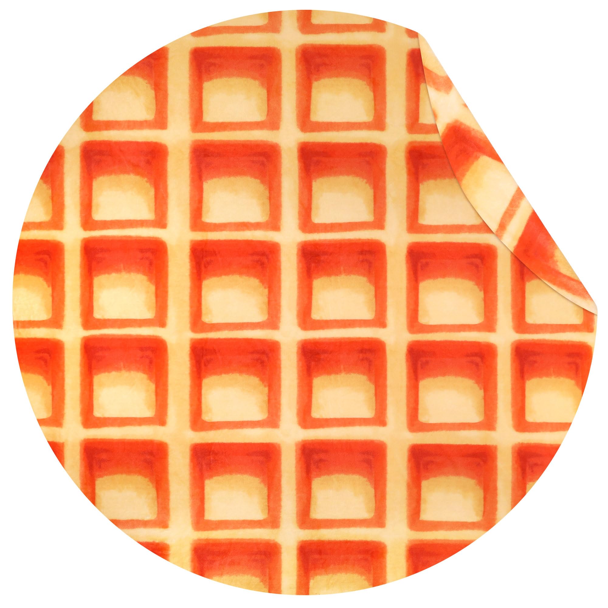 Searoomy Waffles Blanket, Wrap Throw Food Blanket, Novelty Funny Flannel Round Blanket Funny Gifts For Teens Boys And Girls