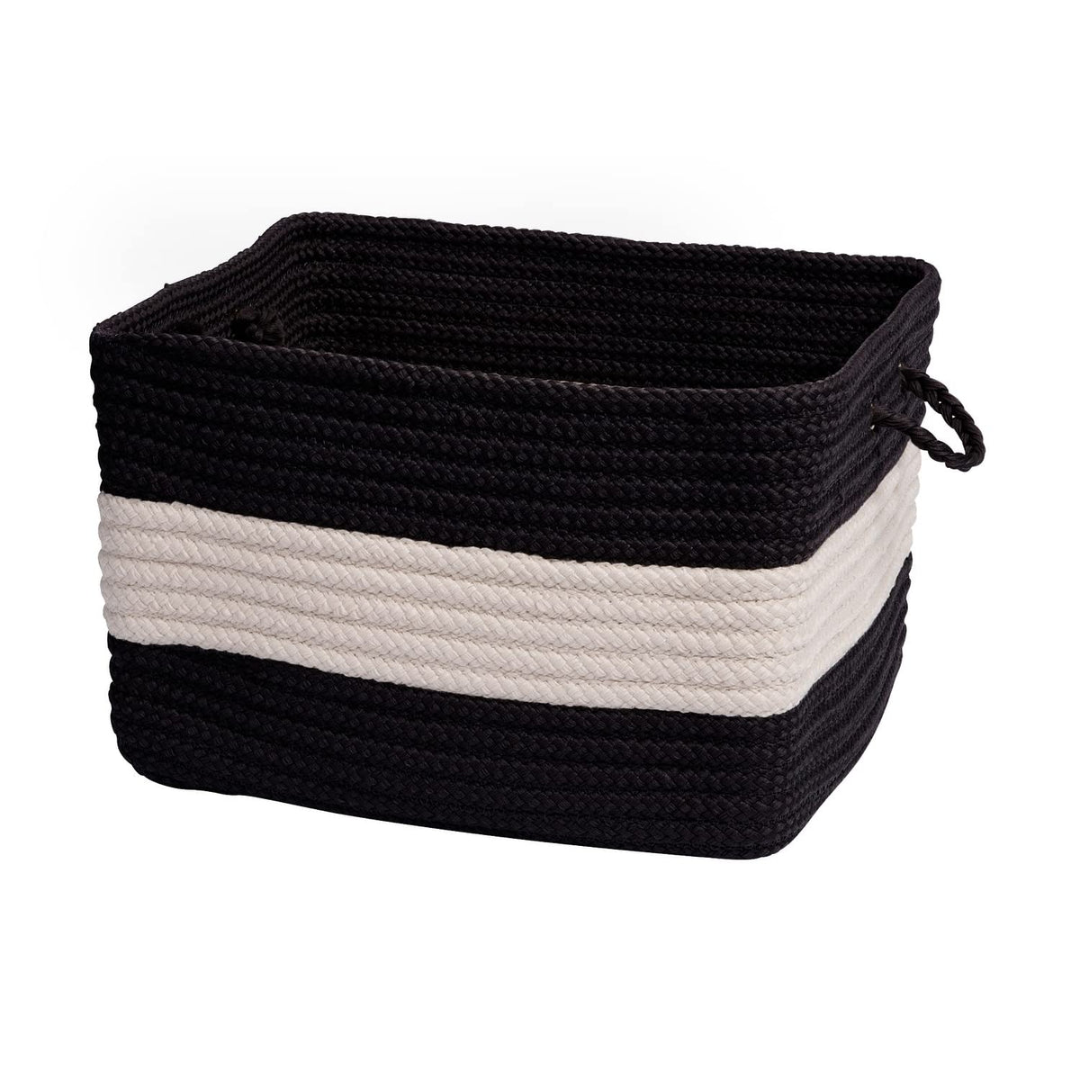 Colonial Mills Rope Walk - Black/White 18&quot;X18&quot;X12&quot; Utility Basket