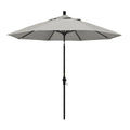 California Umbrella 9' Round Aluminum Market Umbrella, Crank Lift, Collar Tilt, Black Pole, Sunbrella Granite