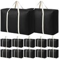 Sadnyy 12 Pack Extra Large Moving Bags Bulk with Zipper 32 Gal, Black