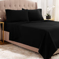 Empyrean Queen Sheets - 4 Pc Super Soft Bed Sheets Queen Size - Double Brushed Microfiber Queen Size Sheets - Hotel Luxury Black