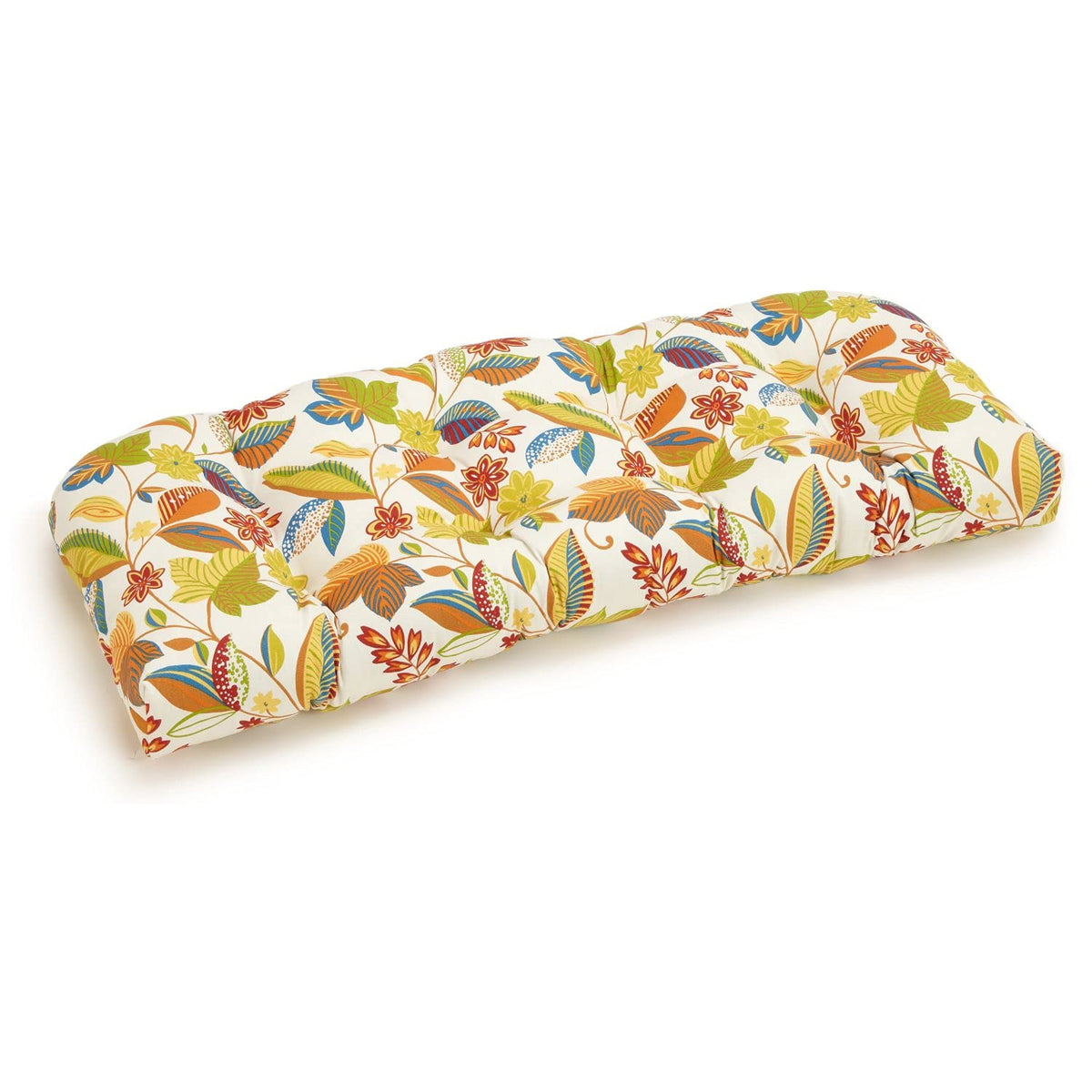 Blazing Needles Outdoor Rounded Back Loveseat Cushion, 42&quot; x 19&quot;, Skyworks Multi