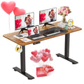 Farexon 55 X 24 Inch Electric Standing Desk Adjustable Height, Sit-Stand Desk With Oversized Mouse Pad, Double Crossbeam Structure, Four Preset Heights, 27''-45'' Lifting Range Stand Up Desk