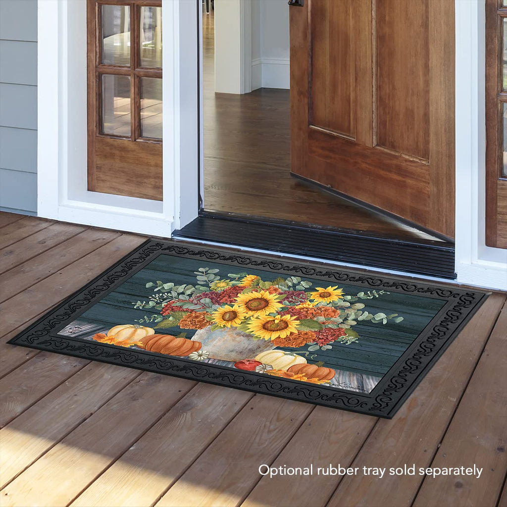 Briarwood Lane Sunflowers And Hydrangeas Fall Doormat Floral Pumpkins 30' X 18'