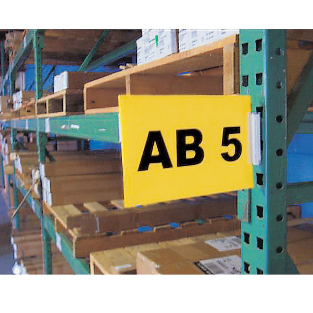 Aigner Wsk-1Y Warehouse Aisle Pallet Rack Sign Kit, 5-1/2' X 8-1/2', Yellow