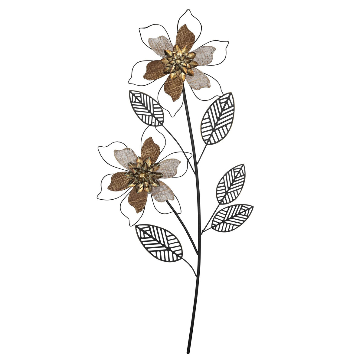 HomeRoots Multi 60% Metal 40% MDF Metal Wire Flower Wall Décor Piece