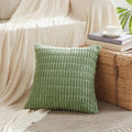 Fancy Homi Sage Green Decorative Throw Pillow Covers 18X18 Inch For Living Room Couch Bed Sofa, Soft Striped Corduroy Square Cus