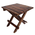 The Urban Port Plank Style Square Portable Mango Wood Picnic Chair with Cross Legs