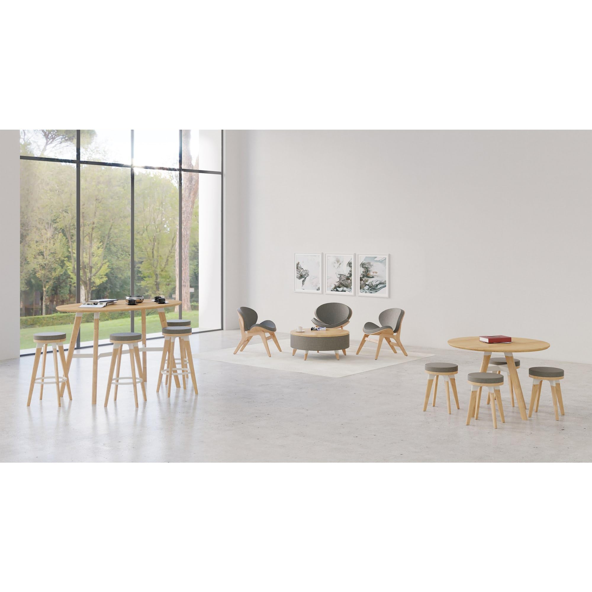 Safco Products RESI Sitting Height Table, Natural