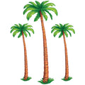Beistle 3 Count Jointed Palm Tree Decorations, Cardstock Paper Cut Outs, Luau Beach Theme, Tropical Hawaiian Party D  cor, 2-4 &