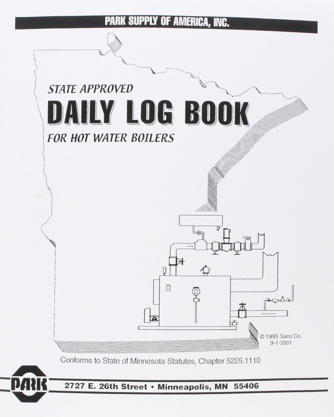 Park Supply Of America Logbook-Hw Minnesota State Approve Boiler Log Book