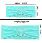 Mds Pack Of 25 Spandex Chair Sashes Bow Sash Elastic Chair Bands Ties With Buckle For Wedding And Events Decoration Spandex Slider Sashes Bow - Aqua Blue