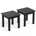 YEFU Outdoor Side Tables Set of 2, 18INCH, Look Like Real Wood Adirondack Table, Oversized Square Patio End Table Weather Resist