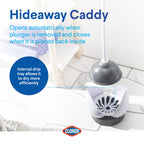 Clorox Toilet Plunger With Hideaway Caddy, Set Of 2 - Toilet Plunger For Bathroom, Bathroom Organizer & Storage, Toilet Unclogge