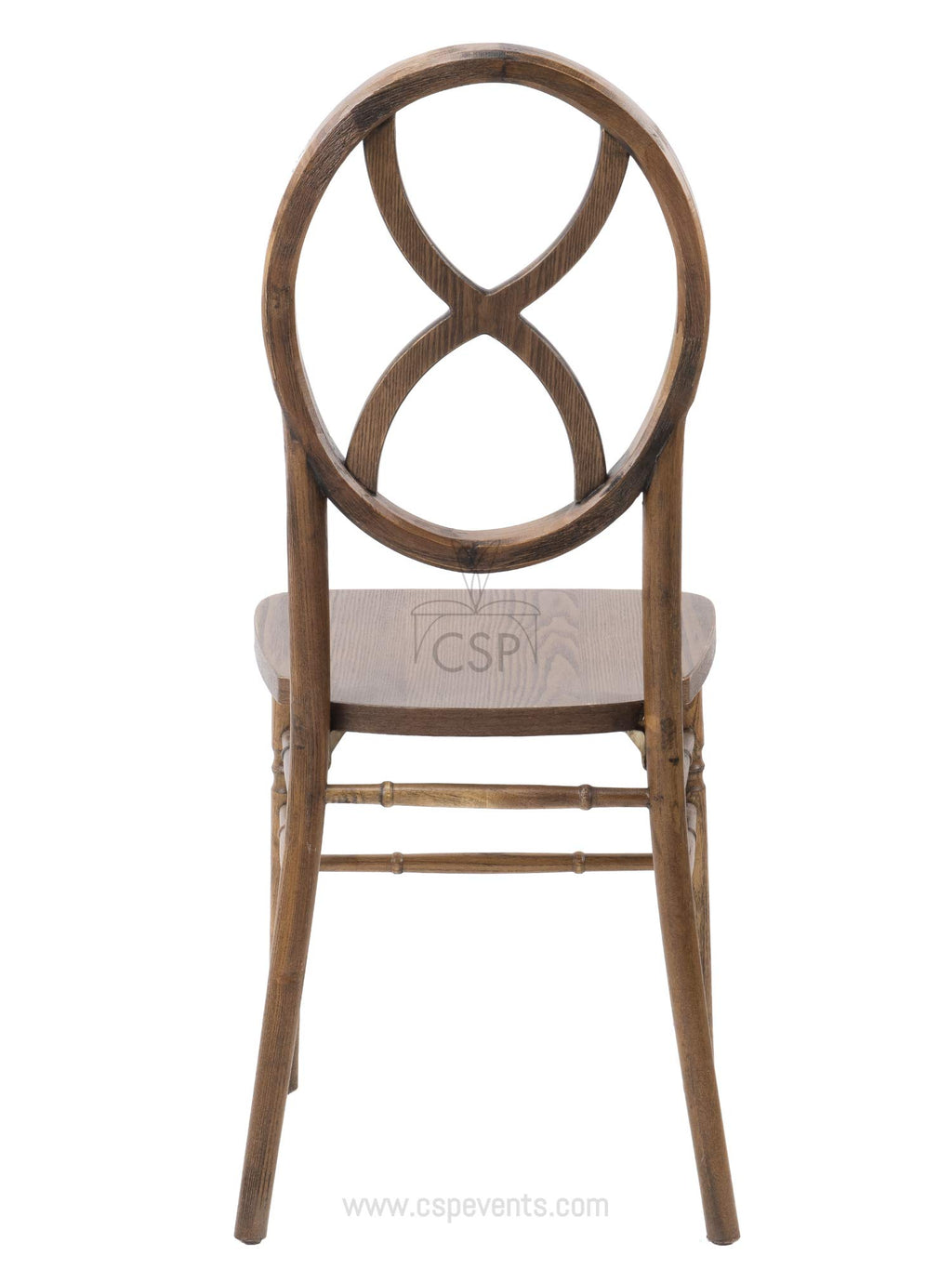 Commercial Seating Products Sandglass Dark Walnut Wood Chairs, 1-Pack