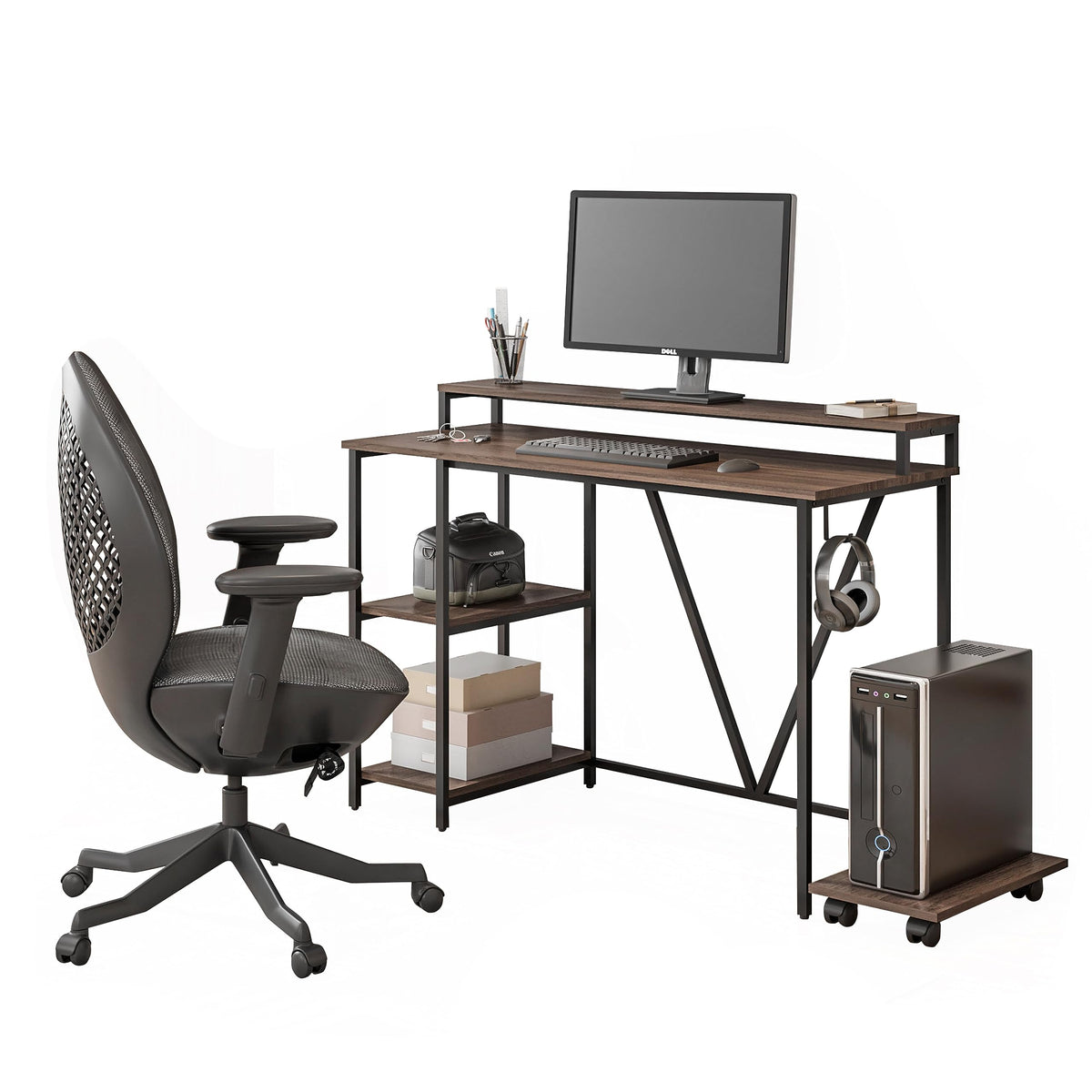 Techni Mobili Rta-7310D Desk, One Size, Walnut