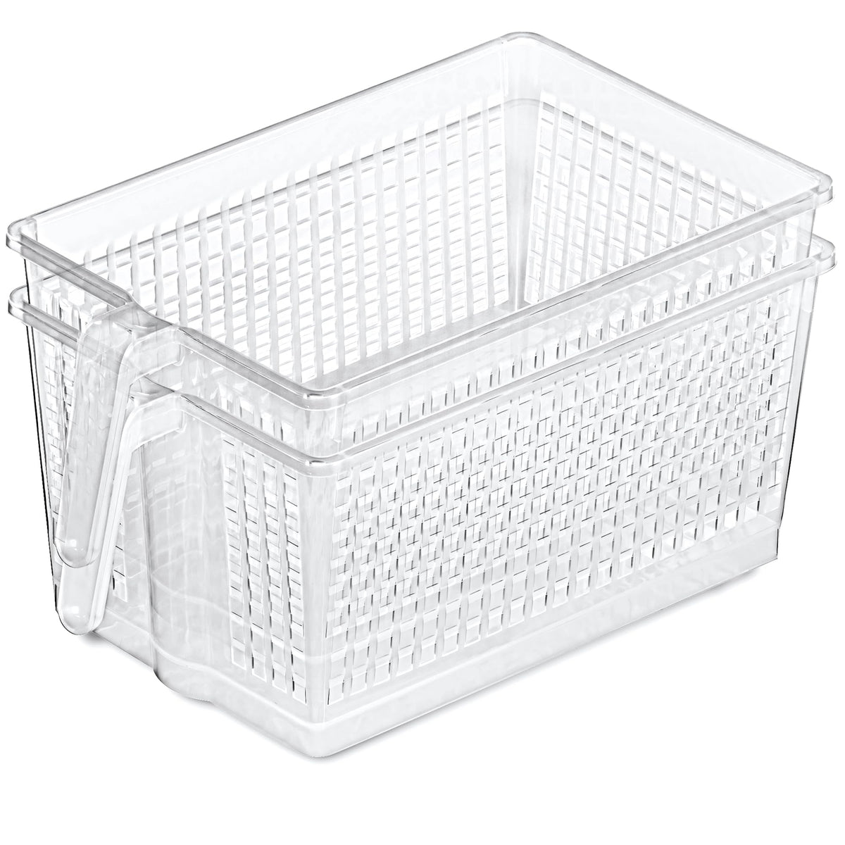 DecorRack Large Plastic Storage Basket, Organizer Bin with Handles (2 Pack)