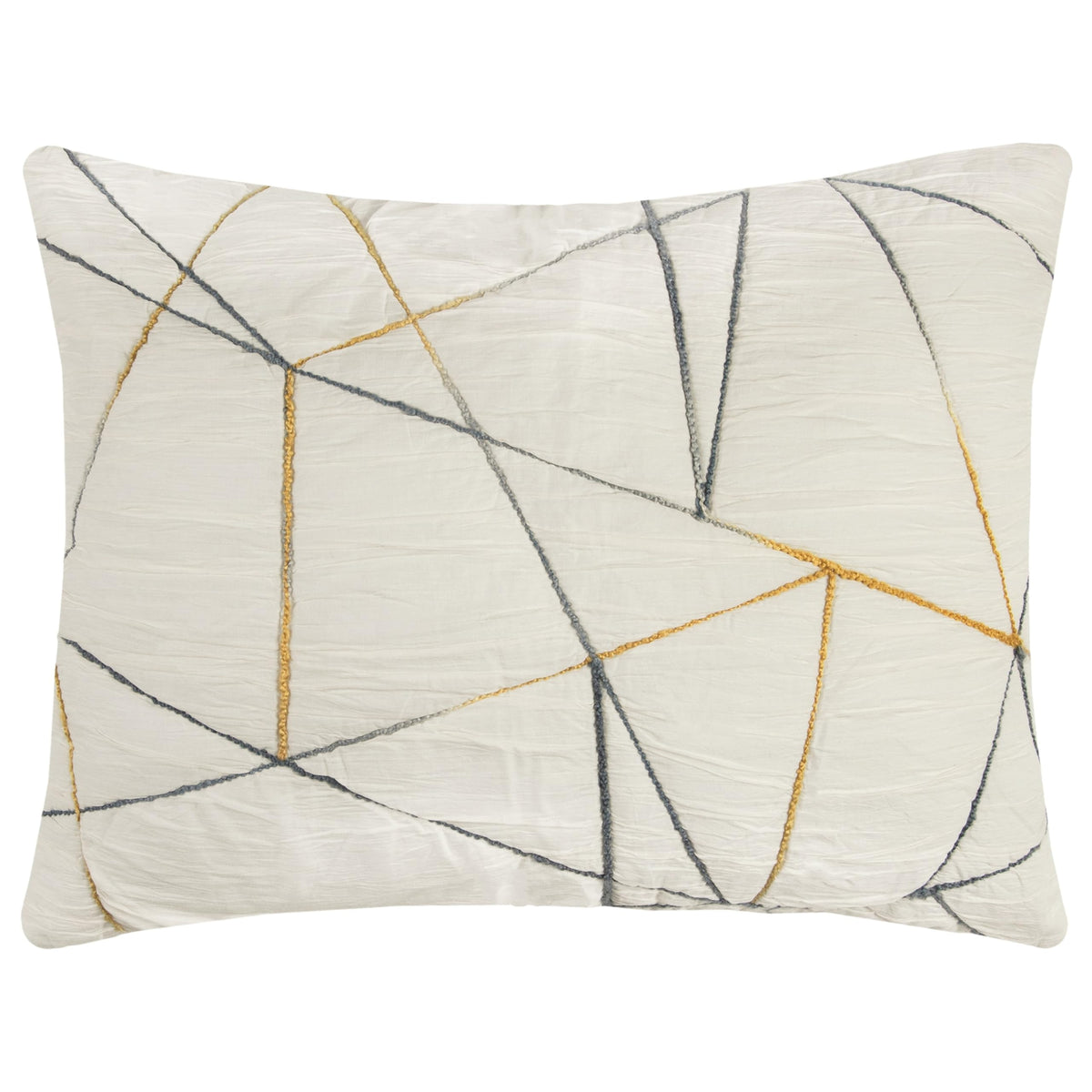 Rizzy Home Julian 20&quot; x 36&quot; Abstract Cotton King Sham in Ivory