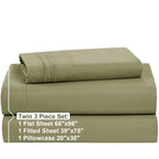Nestl Twin Sheets Set - 3 Piece Twin Bed Sheets, Double Brushed Twin Sheet Set, Hotel Luxury Bed Sheets Twin Size, Extra Soft Sage Green Sheets, Twin Size Bed Set