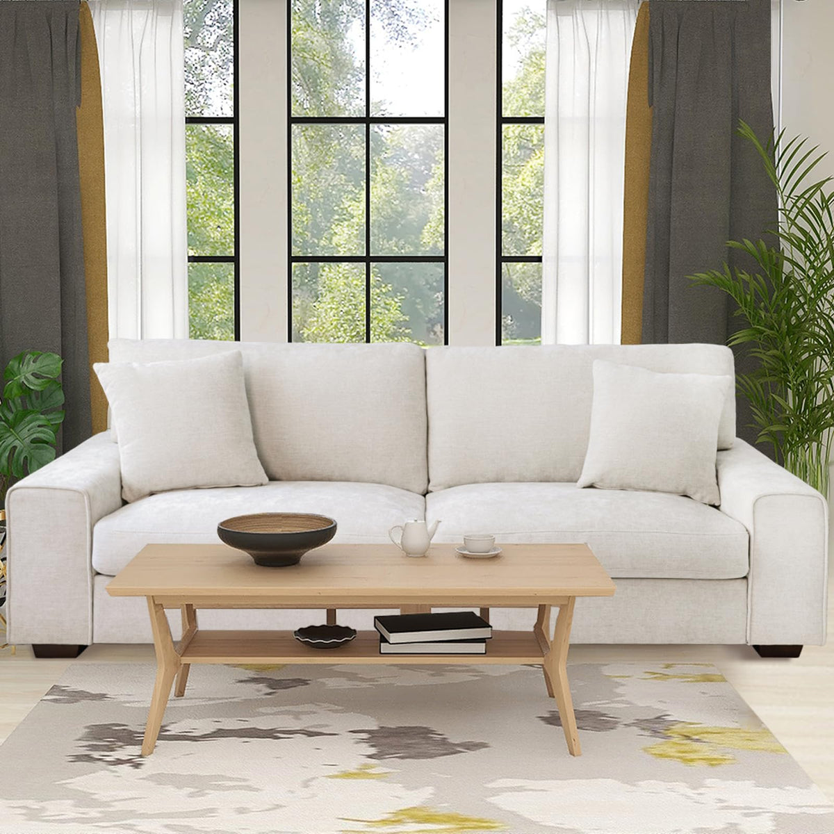 DOPEDIO Modern Living Room Chenille Recliner Sofa Small Sofa,loveseat Sofa,Removable Sofa Cover Space Spring Cushions and Solid 