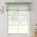 Aiyufneg 2 Panels Sage Green Sheer Valance - Short Fresh Sheer Curtain Valances For Windows Basement Semi Sheer Valances For Kit