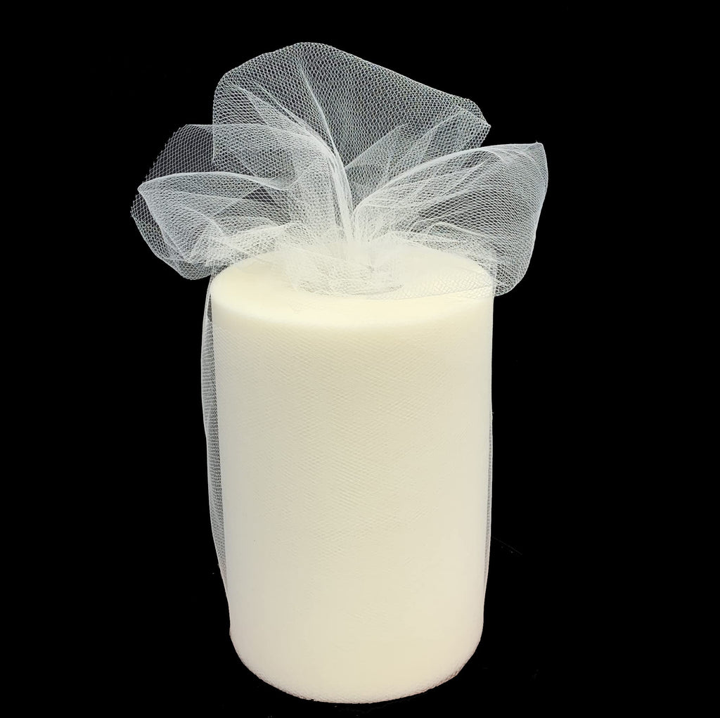 Ivory Tulle Wedding Reception Decor - 6' X 100 Yards, Fabric Netting Ribbon, Wreath, Garland, Swag, Veil, Streamers, Gift Wrapp