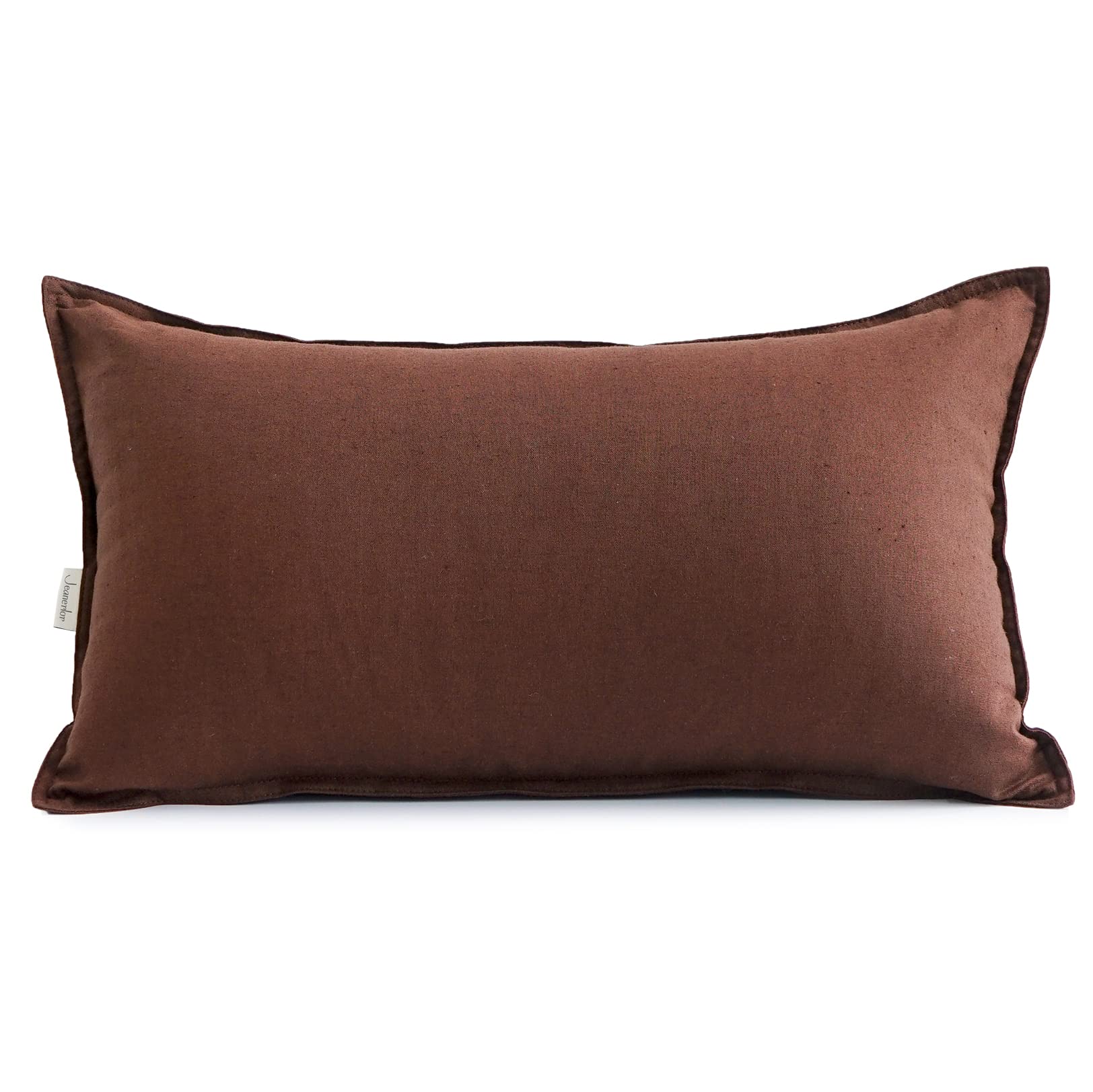 Jeanerlor Cotton Linen Decorative 12 'X20 ' Lumbar Throw Pillow Case Cushion Cover With Twin Needles Stitch On Edge,For Weddin