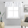 DONREN 2 Panels 42 by 18 Inches Long - Pure White Valances for Window Rod Pocket Room Darkening Kitchen Valances