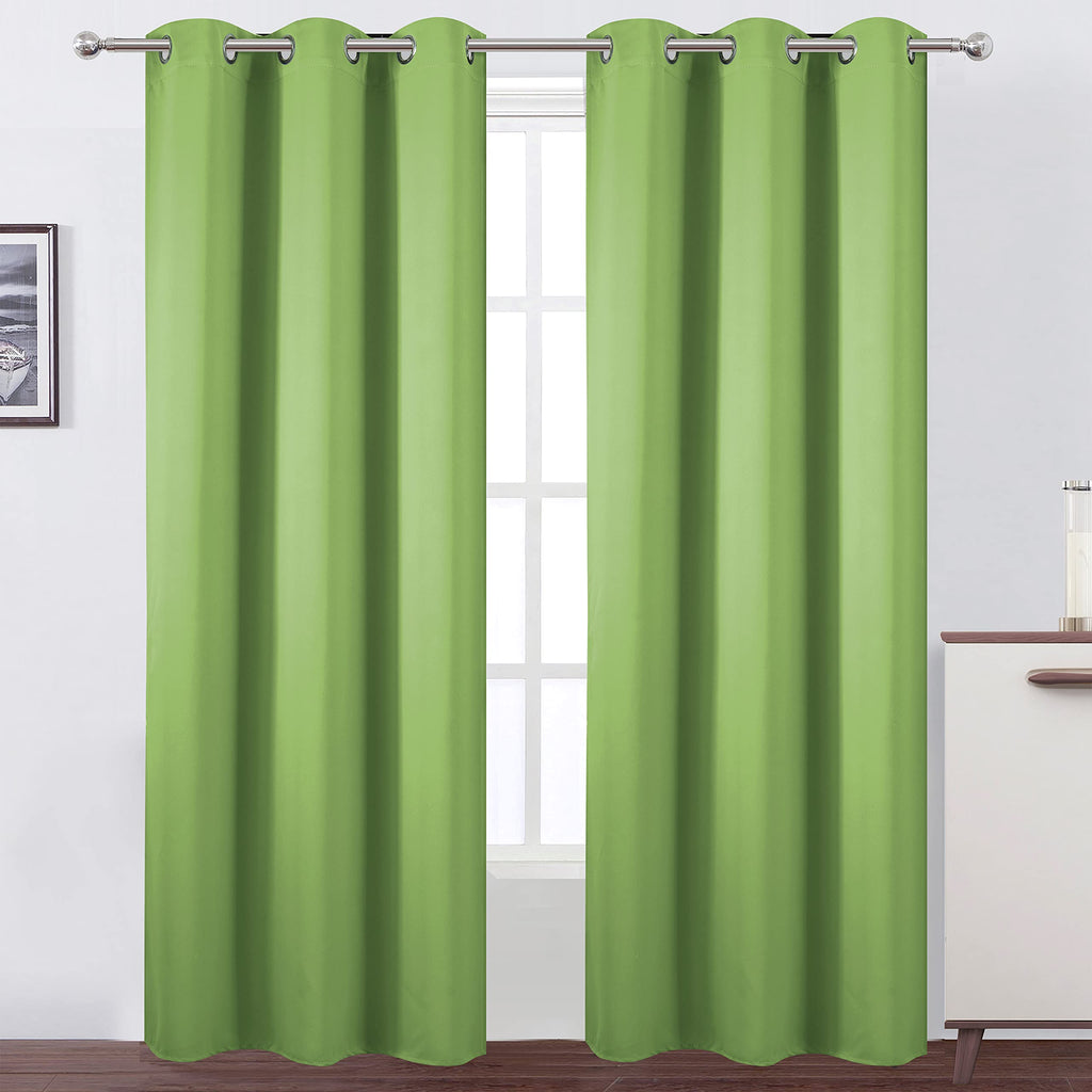 Lemomo Light Green Thermal Blackout Curtains/38 X 84 Inch/Set Of 2 Panels Room Darkening Curtains For Bedroom