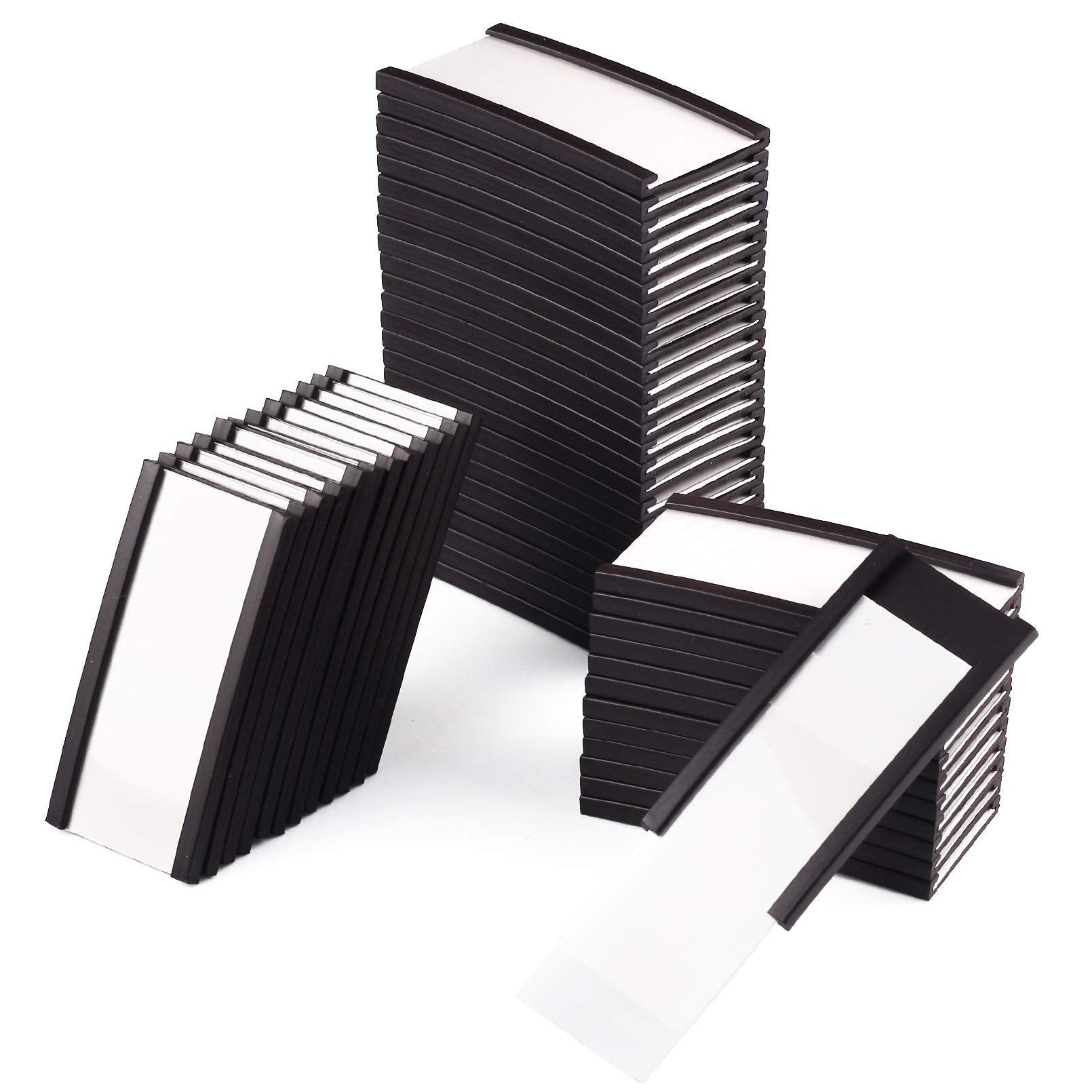 Llpt Magnetic Label Holder 2    X 1    50 Packs C Channel 300G White Paper Cards Protective Film Strong Removable For Shelf Whit