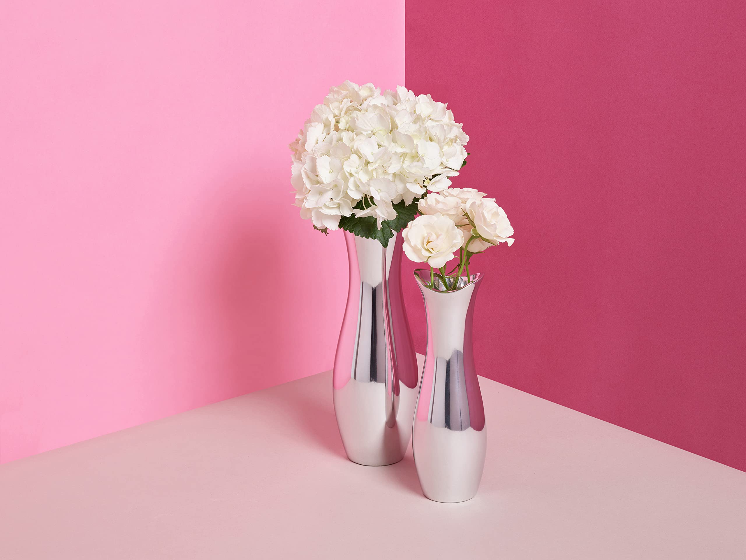Nambe Stryker Flower Vase | 9-Inch | Vases For Centerpiece Table Home Indoor Desk D  Cor | Mid Century Modern Style Vase For Wed