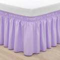 Rimela Lilac Purple Bed Skirt Queen Size 15 Inch Drop Elastic Wrap Around Dust Ruffle Solid Bedding Bedskirt Soft Microfiber Fab