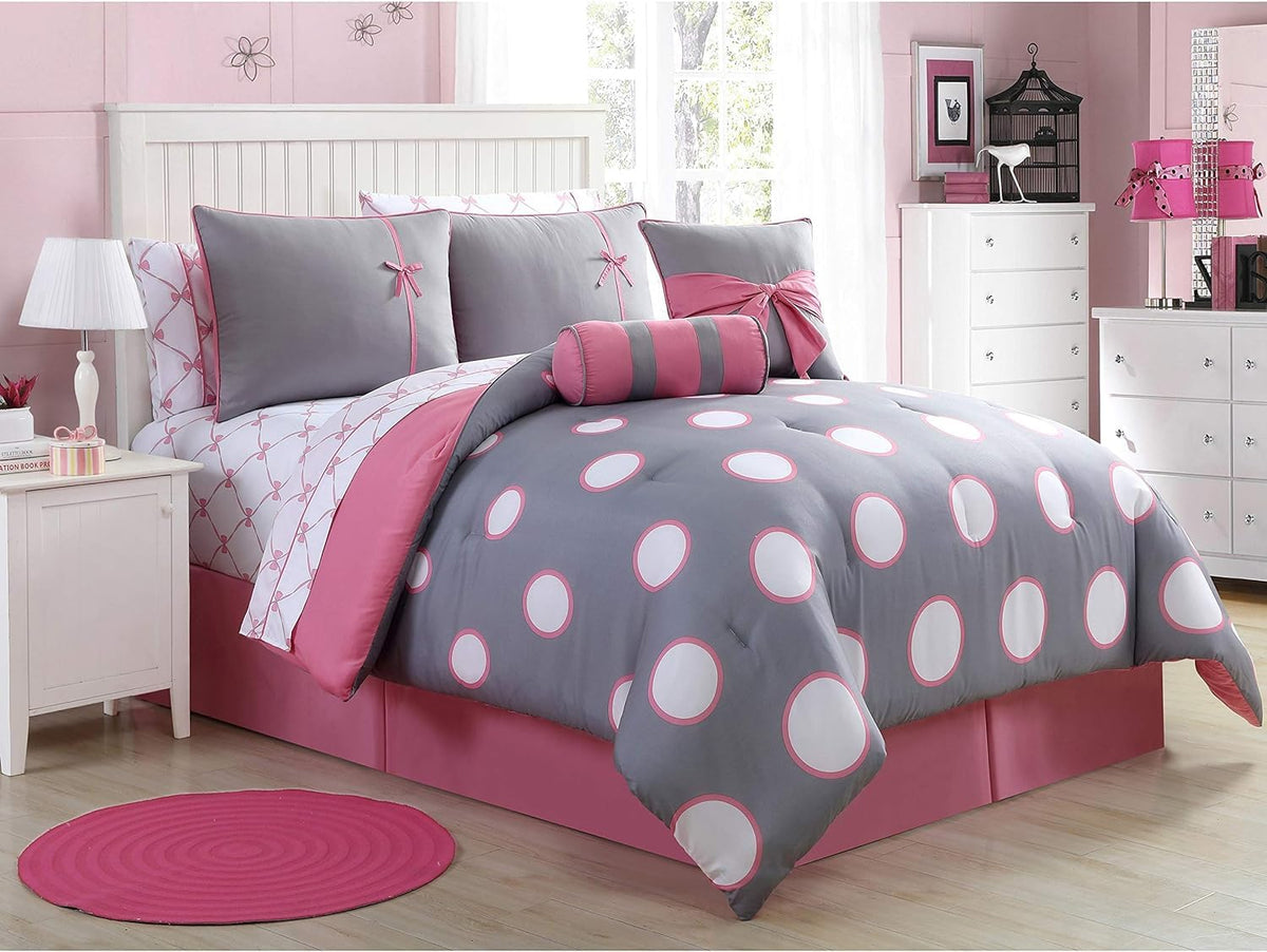 Vcny Home - Full Bed In A Bag, 10-Piece Bedding Set With Matching Sheets & Bedskirt, Ideal For All Seasons, Cozy Chic Home Decor
