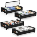 LAMU Under Bed Storage with Wheels, 4Pack Underbed Storage Containers,Black