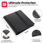 Aevdor 5x7 Photo Album - Holds 64 Photos, Black Inner Pages, Strong Elastic Band, Small Size, Plastic Material