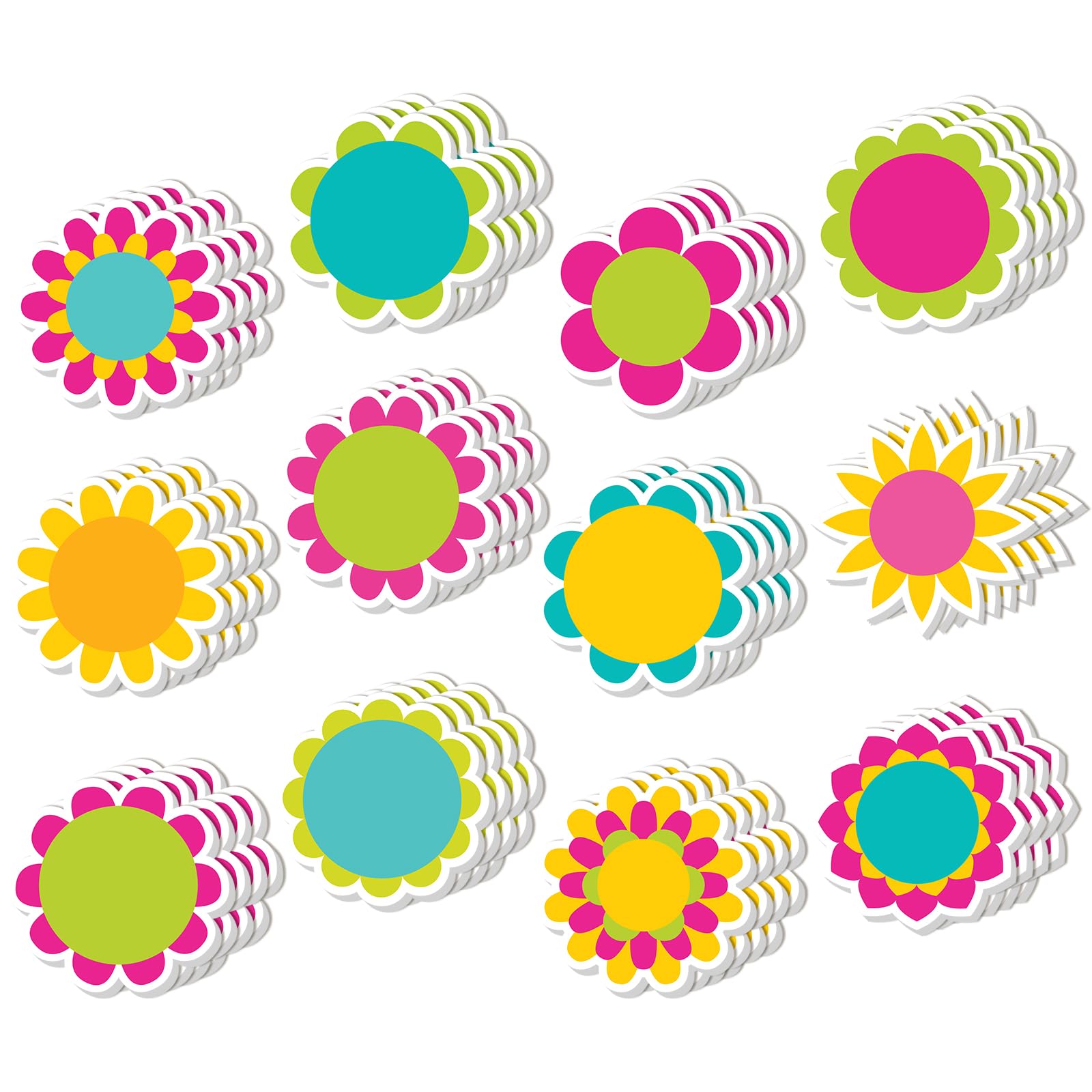 48 Pieces Spring Flowers Sticky Notes Cute Florals Notes Pads Self-Adhesive Colorful Flowers Sticky Memo Notes For School Office