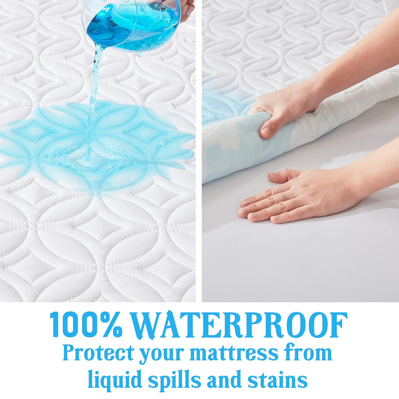 Bedlore Waterproof Mattress Protector, Twin Xl Size Mattress Pad With Deep Pocket 6''-18'' Depth, Soft & Breathable Bed Mattress