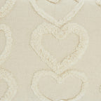 HomeRoots Whimsical Heart Detail Off White Lumbar Pillow