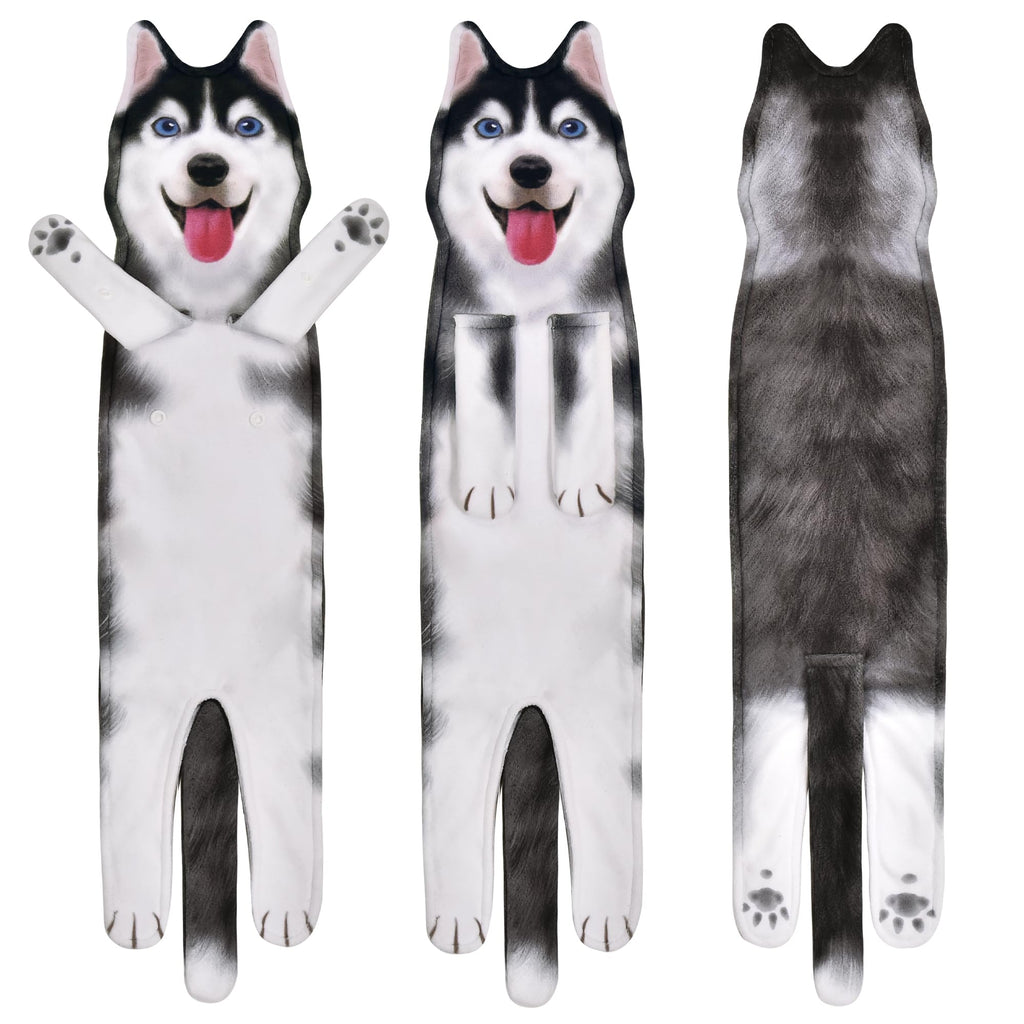 Agrimony Funny Husky Dog Hand Towels For Kitchen Bathroom - Dog Mom Gifts For Women Dog Dad Gifts For Men- Mothers Fathers Days