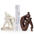 Decorative Bookends for Shelves, Unique Book Ends for Home Office Decor, Meditation Girl Statue Book Stopper for Bookshelf Decor