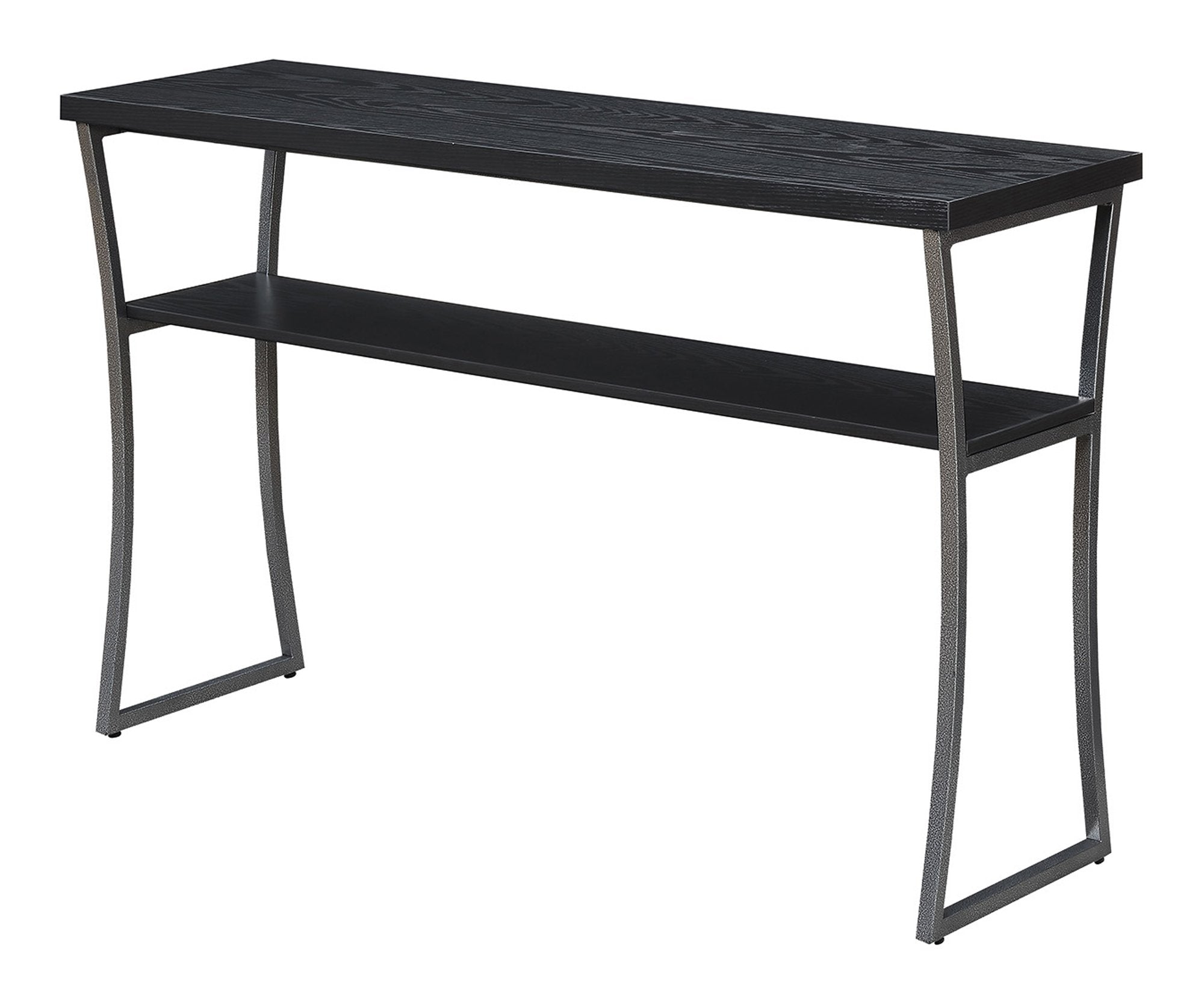 Convenience Concepts X-Calibur Console Table, Black Woodgrain / Gray Frame