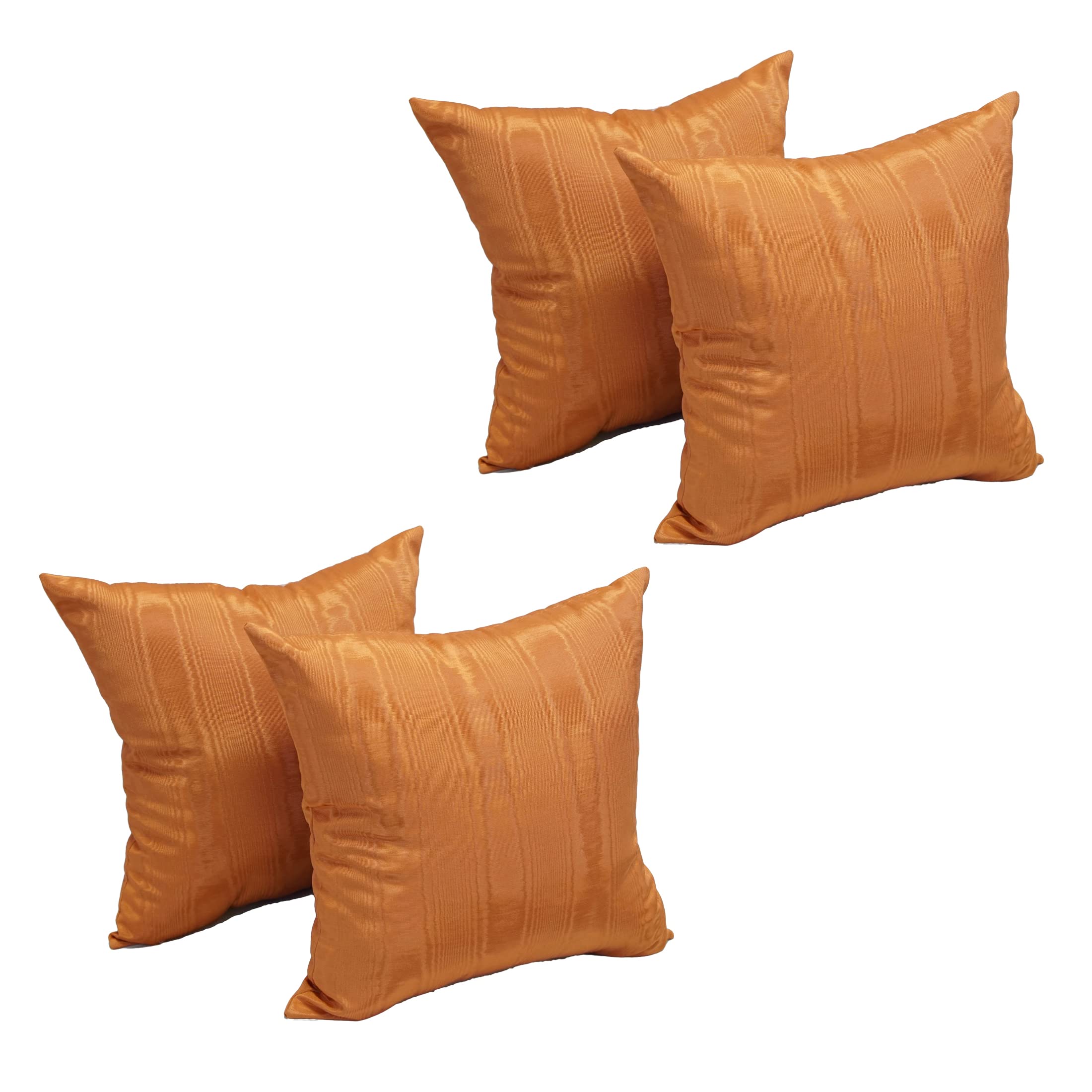 Blazing Needles Square Polyester Jacquard Throw Pillow, 17", Moire Sunset 4 Count